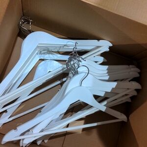 20 White Heavy Duty Wood Hangers